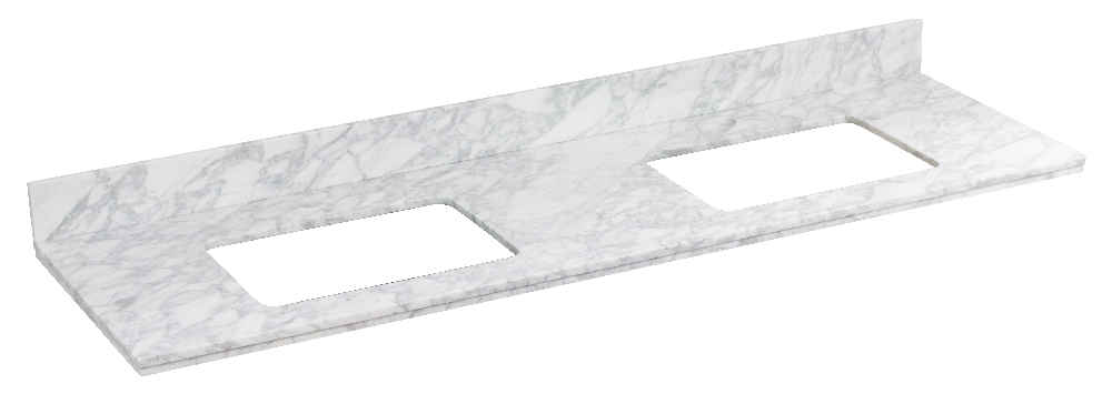 59-in. W Floor Mount White Vanity Set For 1 Hole Drilling Bianca Carara Top White UM Sink