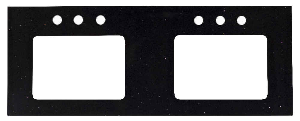 47.5-in. W Floor Mount White Vanity Set For 3H8-in. Drilling Black Galaxy Top Biscuit UM Sink
