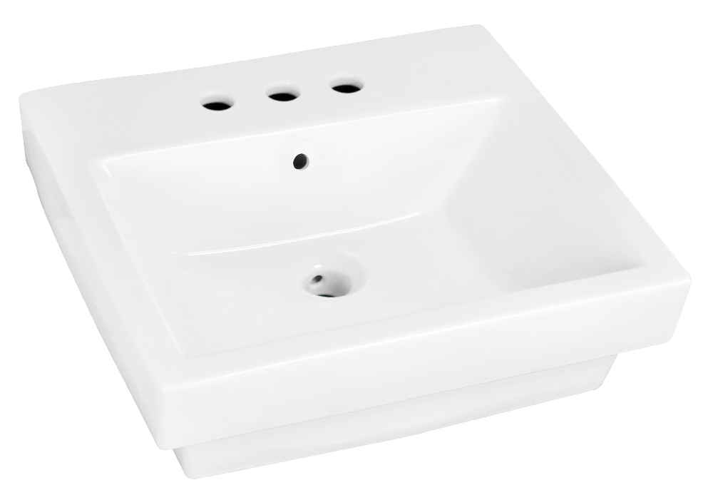 20.5-in. x 18.5-in. Rectangle Bathroom Vessel Sink White Enamel Glaze