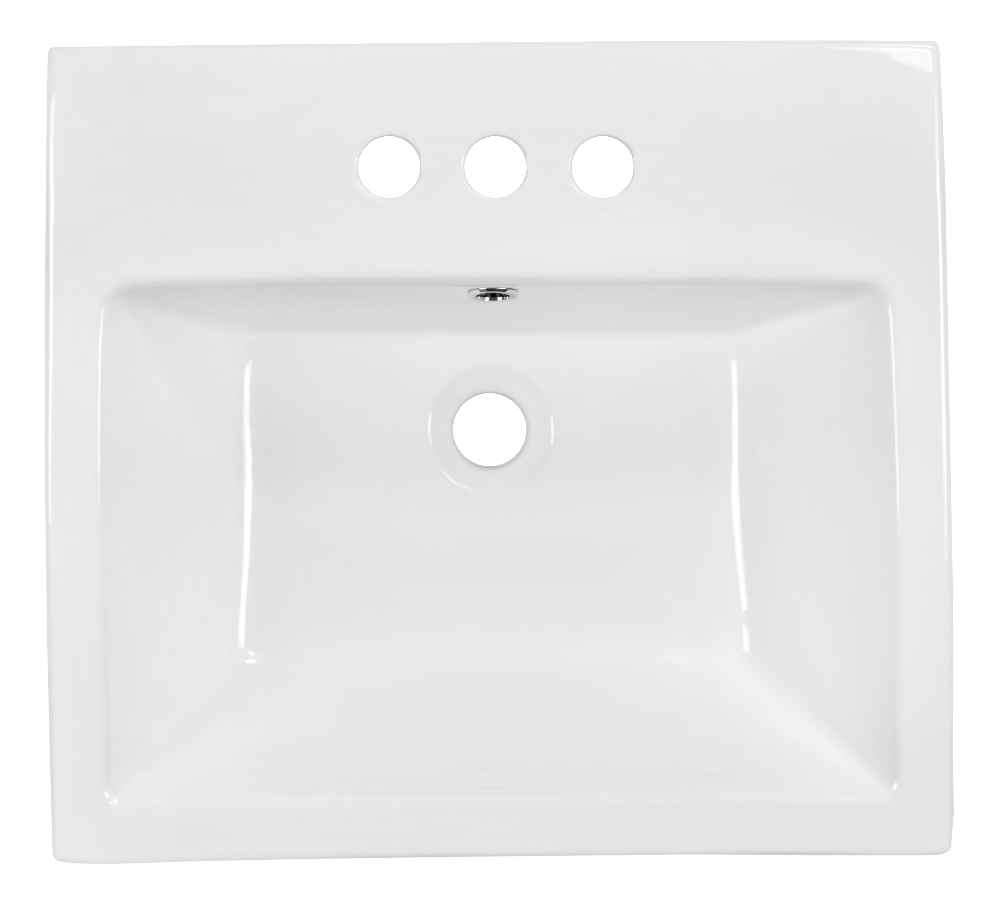 20.5-in. x 18.5-in. Rectangle Bathroom Vessel Sink White Enamel Glaze