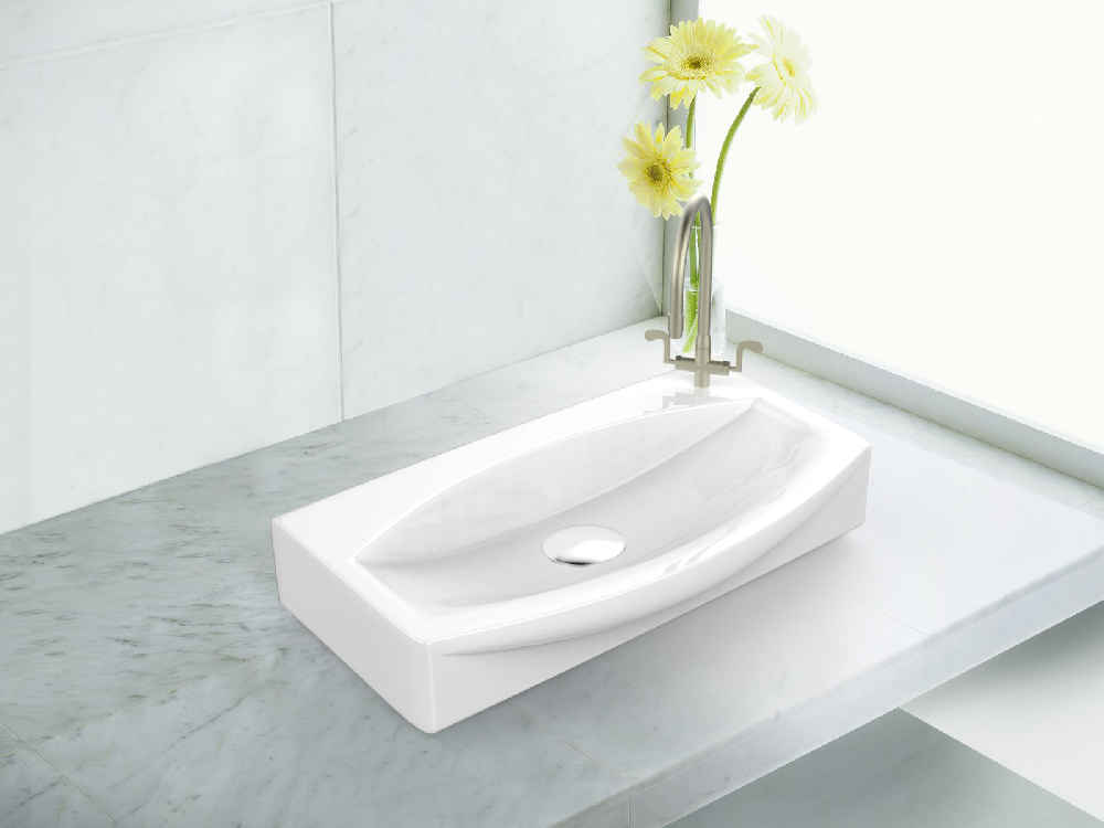16.5-in. x 12-in. Unique Bathroom Vessel Sink White Enamel Glaze