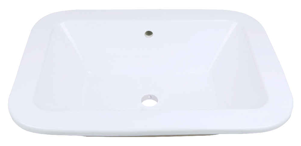 21.75-in. x 16-in. Rectangle Bathroom Vessel Sink White Enamel Glaze