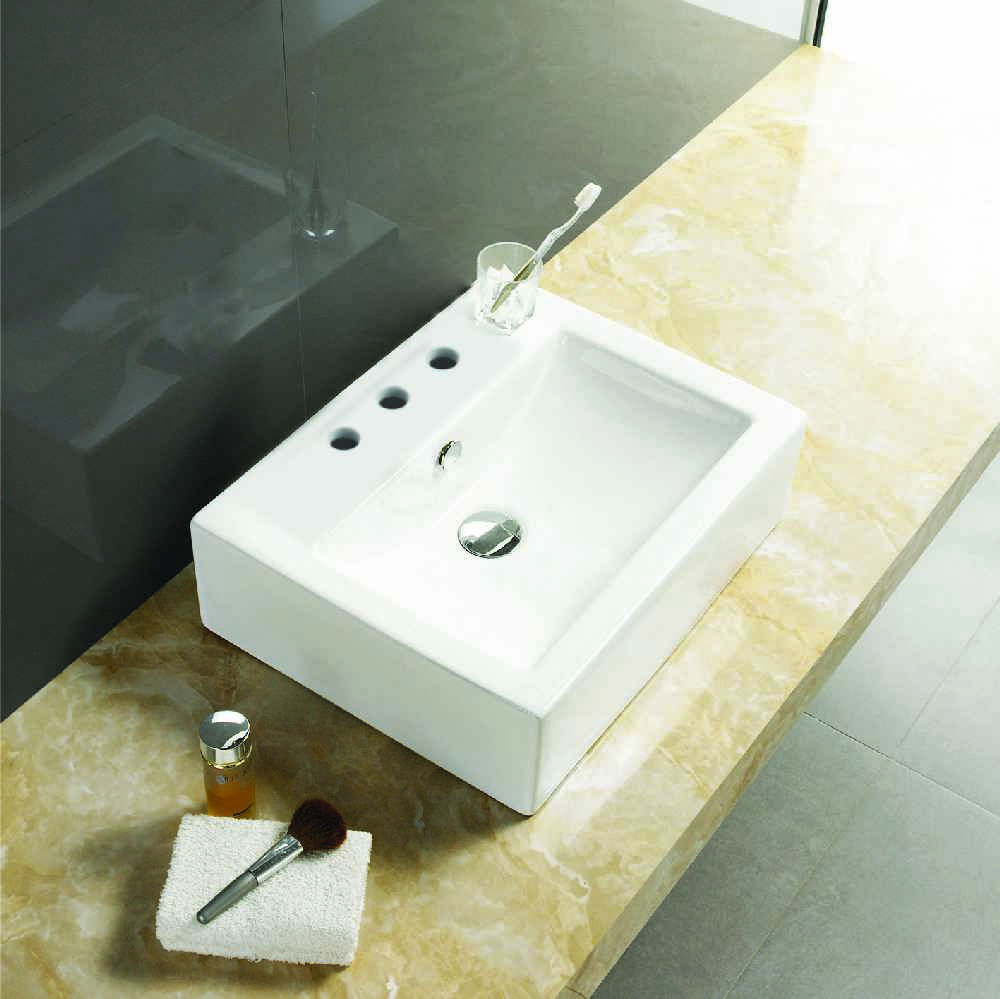 20.25-in. x 16.25-in. Rectangle Bathroom Vessel Sink White Enamel Glaze