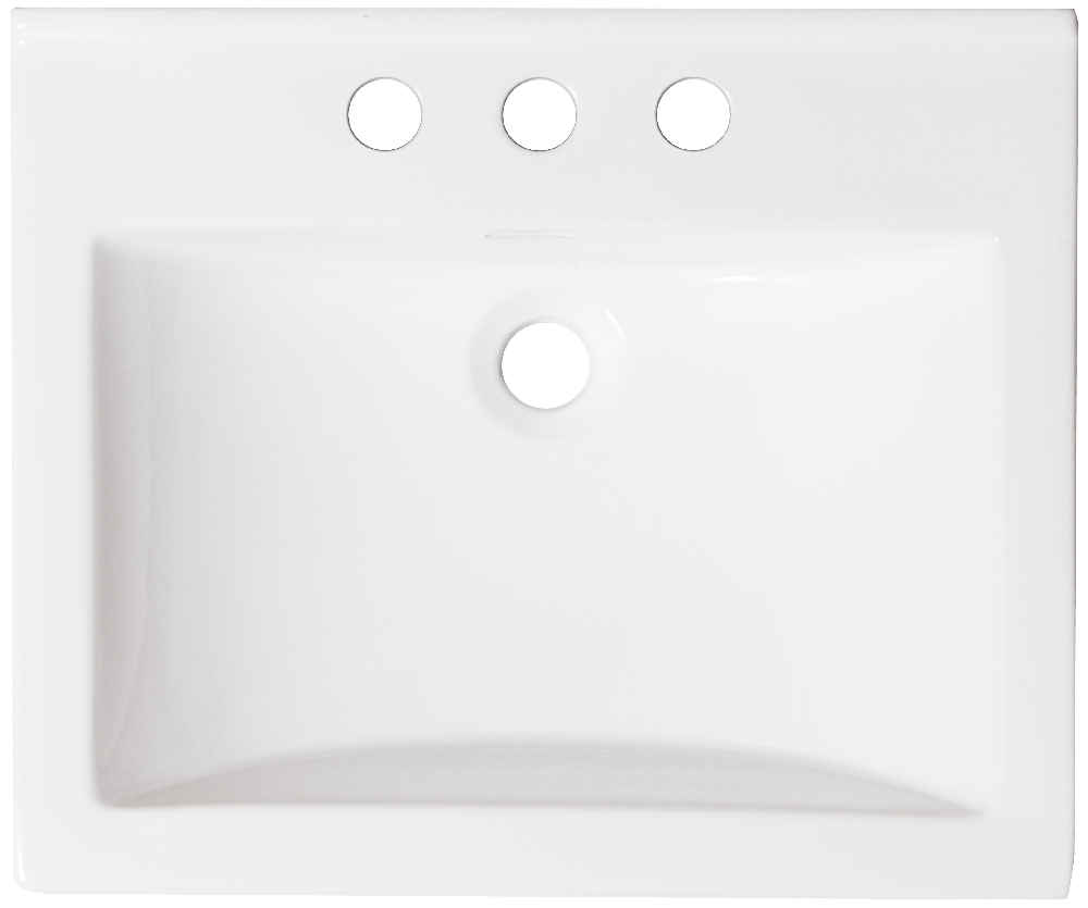 21.5-in. W 18.5-in. D Ceramic Top In White Color For 3H4-in. Faucet