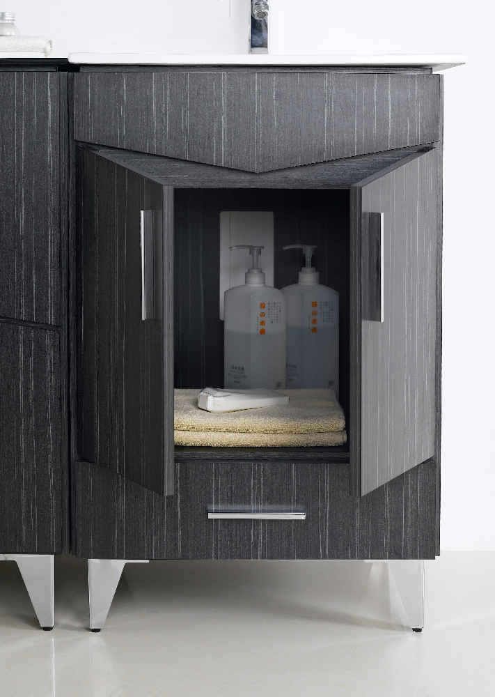 24-in. W 17-in. D Modern Plywood-Melamine Vanity Base Set Only In Dawn Grey