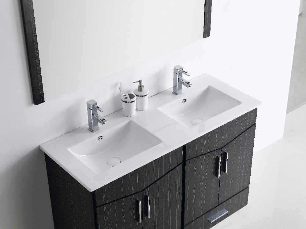 46-in. W 18-in. D Modern Wall Mount Plywood-Melamine Vanity Base Set Only In Dawn Grey