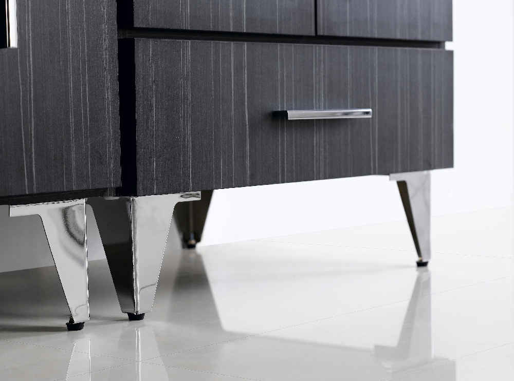 48-in. W 17-in. D Modern Plywood-Melamine Vanity Base Set Only In Dawn Grey