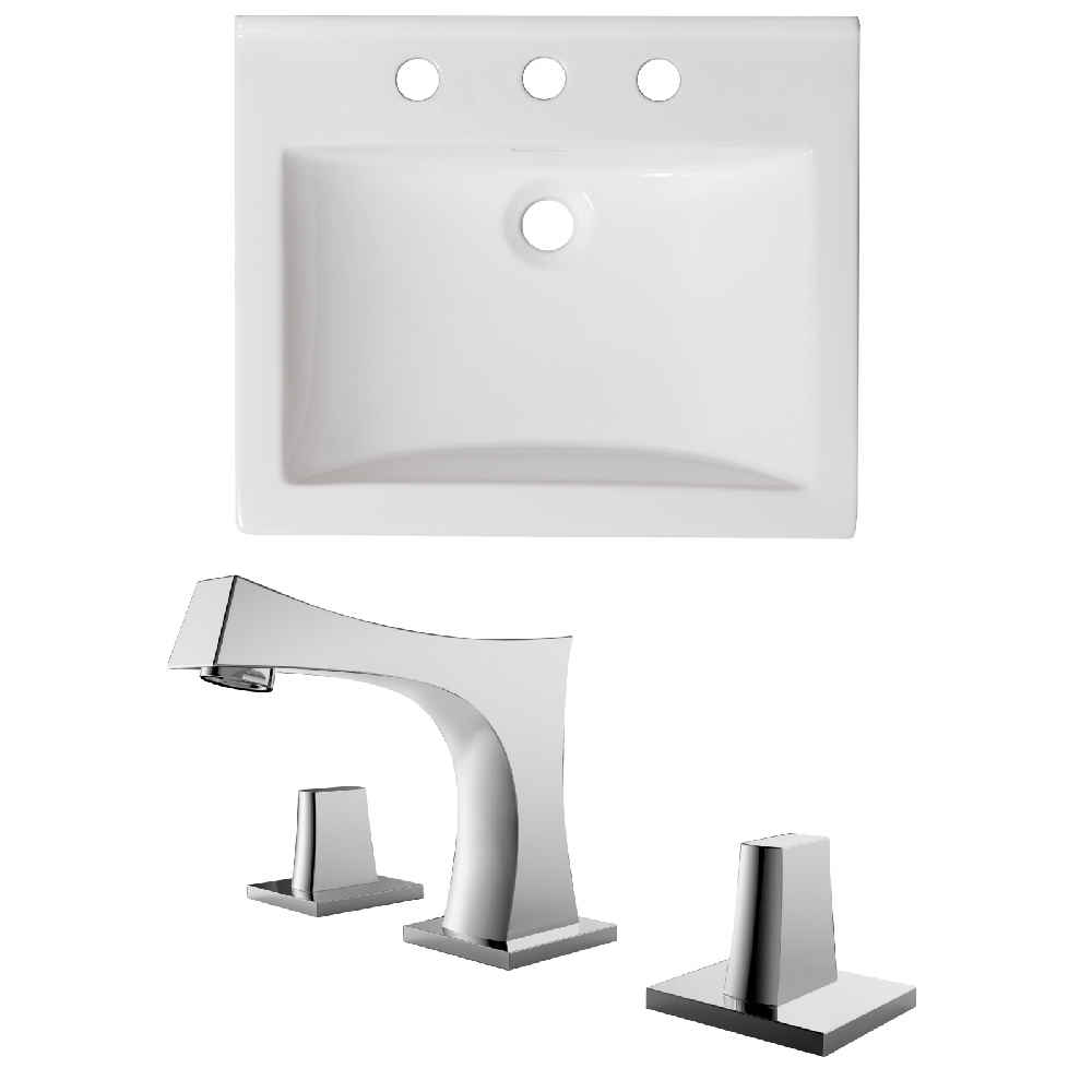 21-in. W 3H8-in. Ceramic Top Set In White Color