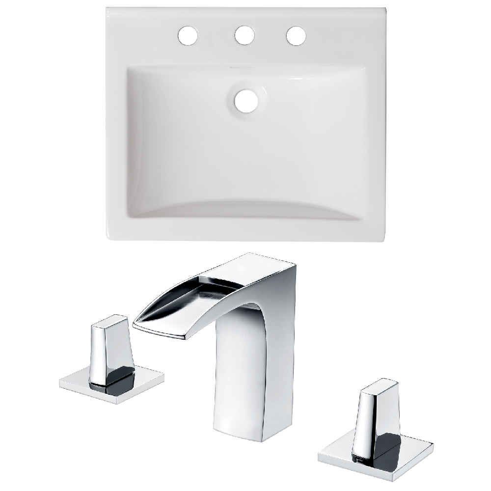 21-in. W 3H8-in. Ceramic Top Set In White Color