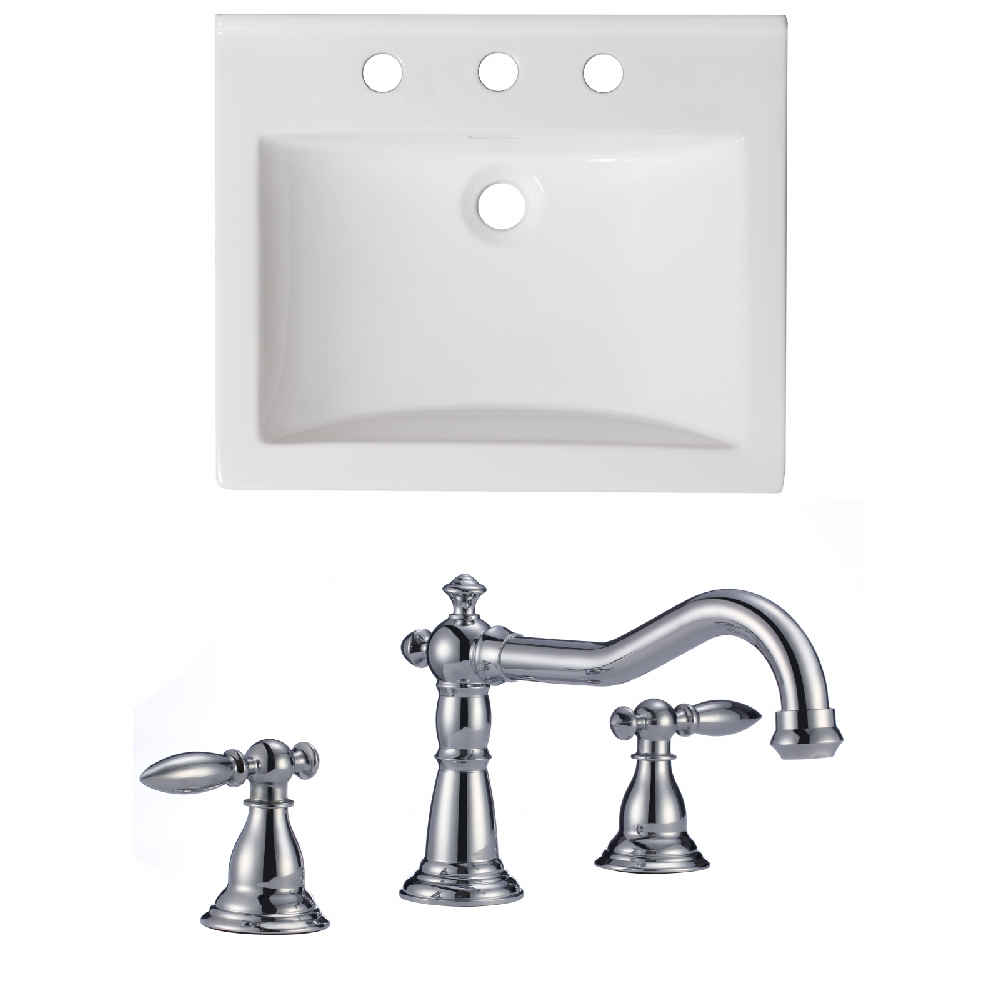 21-in. W 3H8-in. Ceramic Top Set In White Color