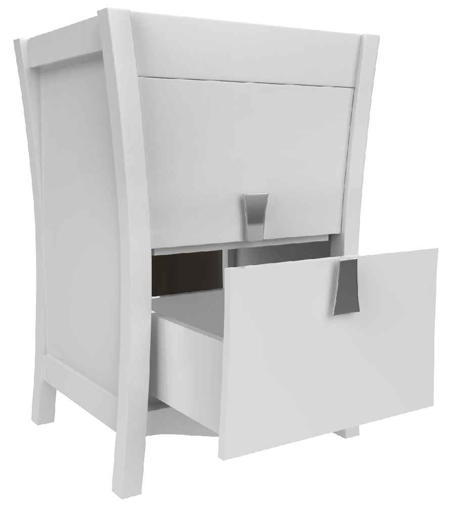 23.75-in. W Floor Mount White Vanity Set For 3H4-in. Drilling Bianca Carara Top Biscuit UM Sink