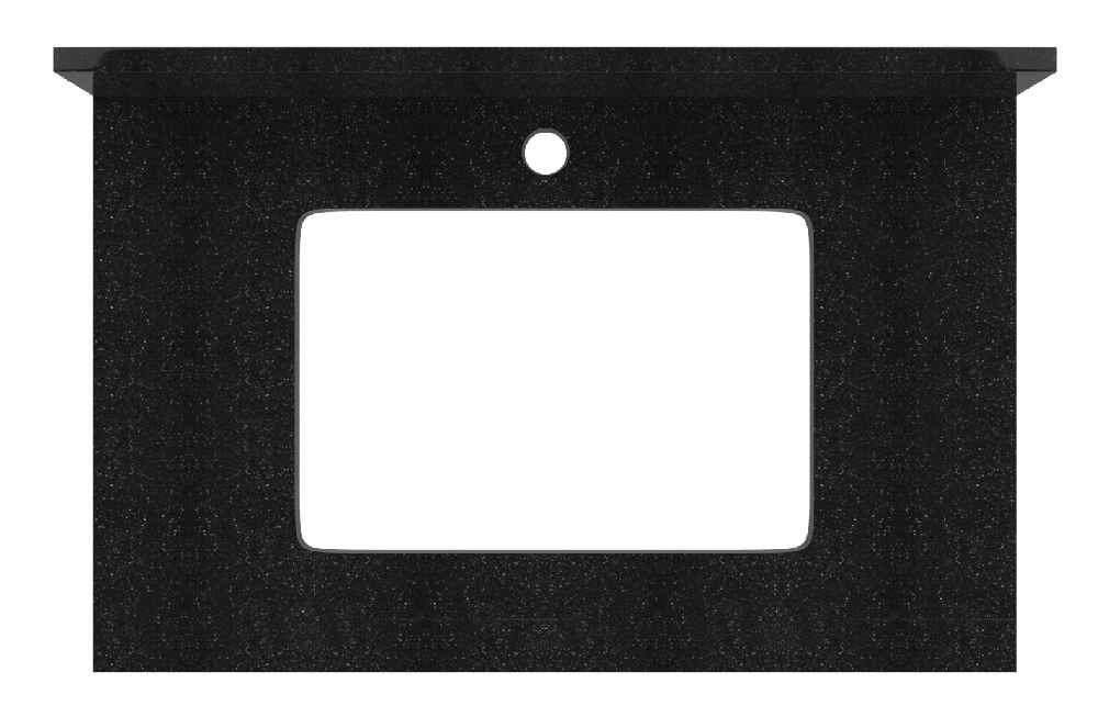 30.5-in. W Floor Mount White Vanity Set For 1 Hole Drilling Black Galaxy Top White UM Sink