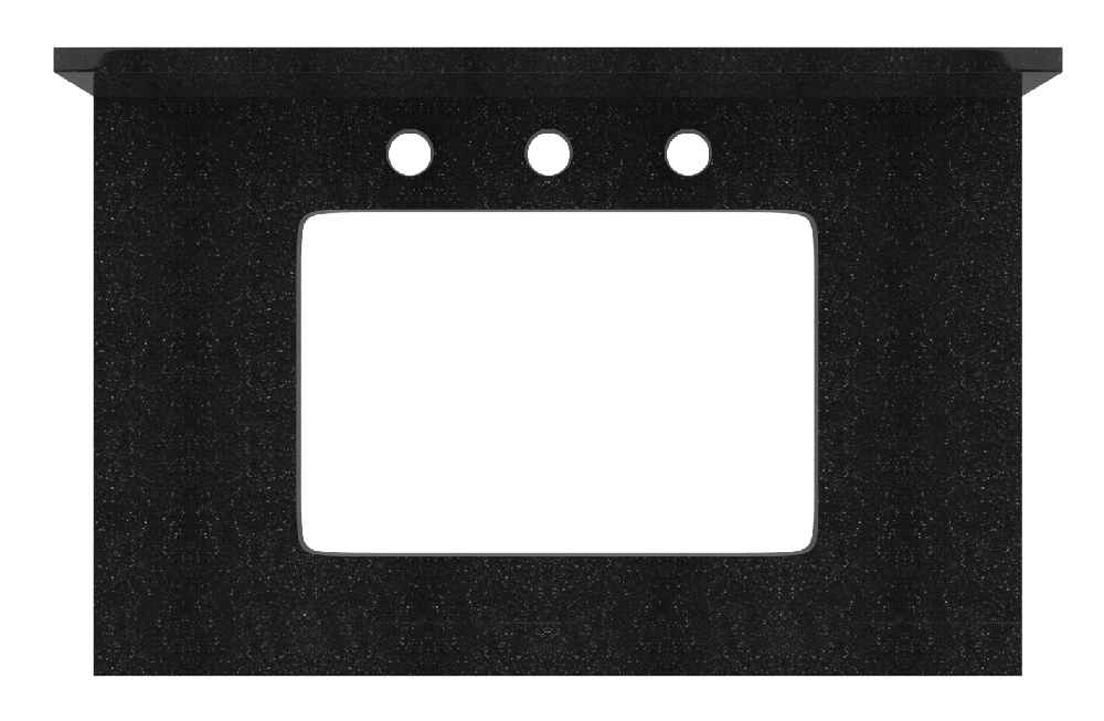 30.5-in. W Floor Mount White Vanity Set For 3H8-in. Drilling Black Galaxy Top White UM Sink
