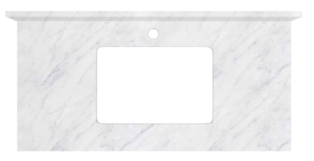 36-in. W Floor Mount White Vanity Set For 1 Hole Drilling Bianca Carara Top White UM Sink