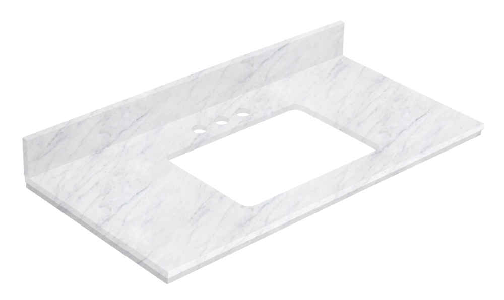 36-in. W Floor Mount White Vanity Set For 3H4-in. Drilling Bianca Carara Top White UM Sink