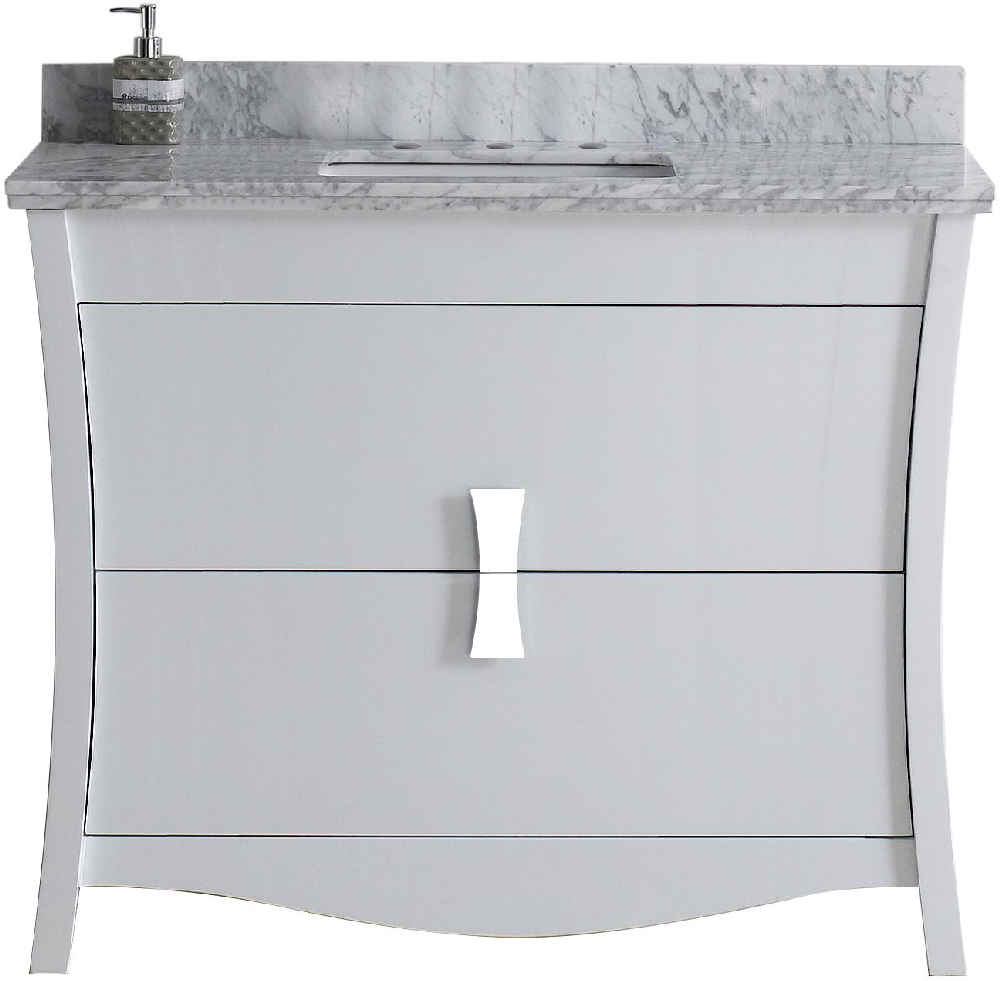 47.6-in. W Floor Mount White Vanity Set For 3H8-in. Drilling Bianca Carara Top White UM Sink