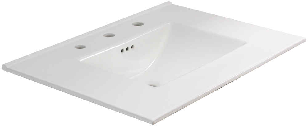 30.75-in. W 22.25-in. D Ceramic Top In White Color For 3H8-in. Faucet