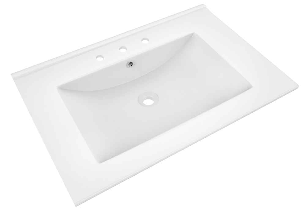 23.75-in. W Wall Mount White Vanity Set For 3H8-in. Drilling 