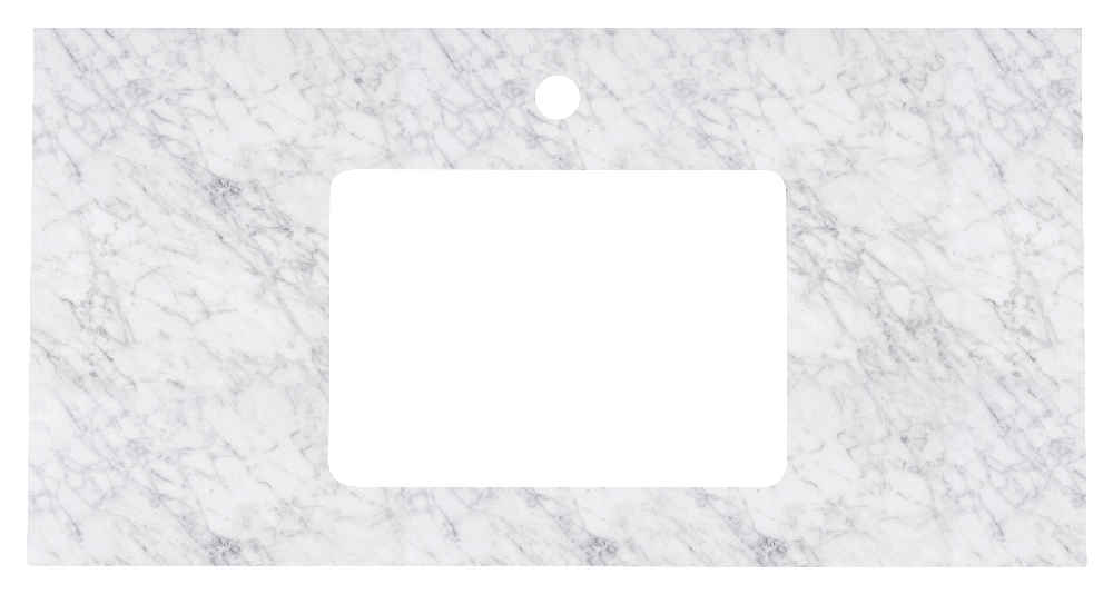 36-in. W Wall Mount Dawn Grey Vanity Set For 1 Hole Drilling Bianca Carara Top Biscuit UM Sink