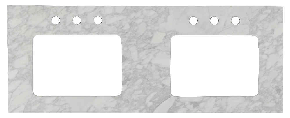 47.5-in. W Wall Mount Dawn Grey Vanity Set For 3H8-in. Drilling Bianca Carara Top White UM Sink