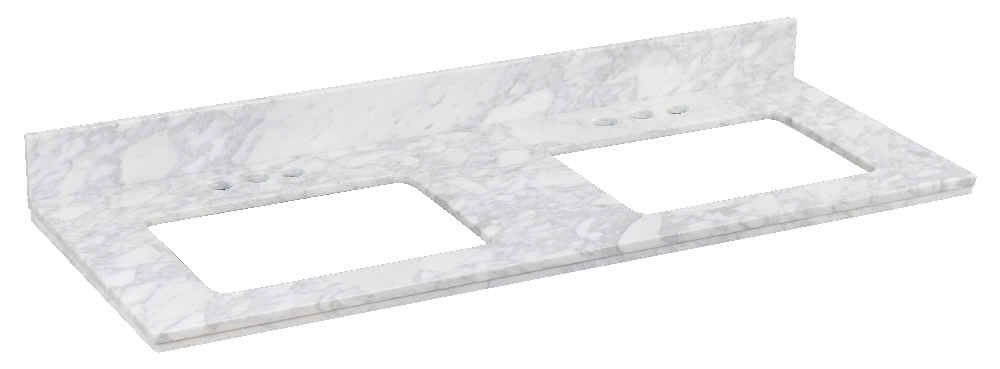 47.5-in. W Wall Mount Dawn Grey Vanity Set For 3H4-in. Drilling Bianca Carara Top Biscuit UM Sink