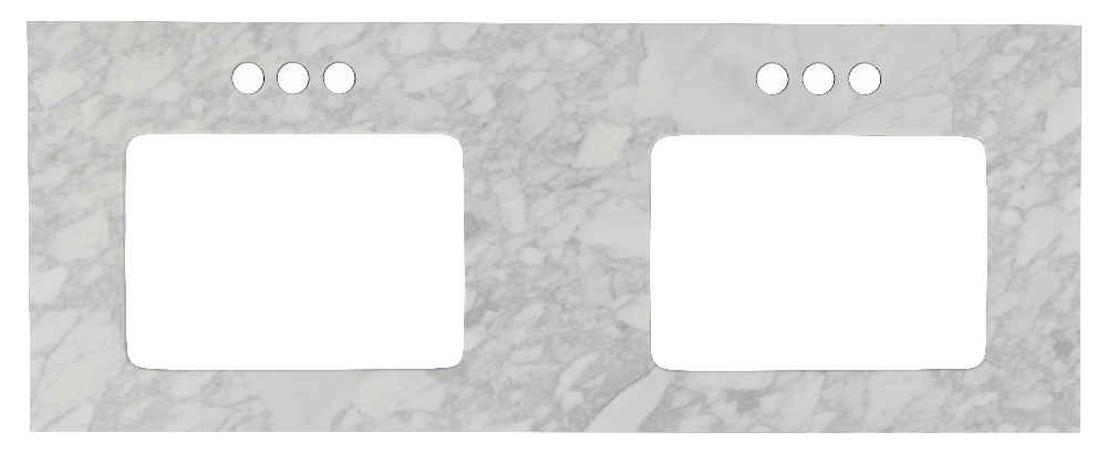47.5-in. W Wall Mount Dawn Grey Vanity Set For 3H4-in. Drilling Bianca Carara Top Biscuit UM Sink
