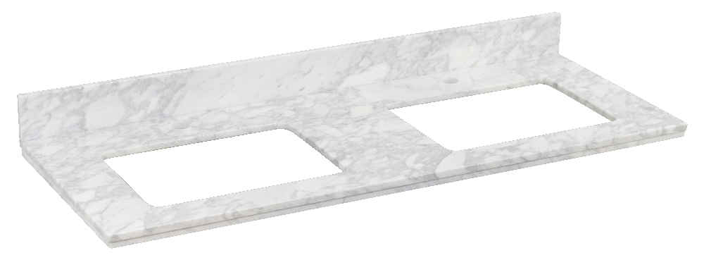 47.5-in. W Floor Mount White Vanity Set For 1 Hole Drilling Bianca Carara Top White UM Sink