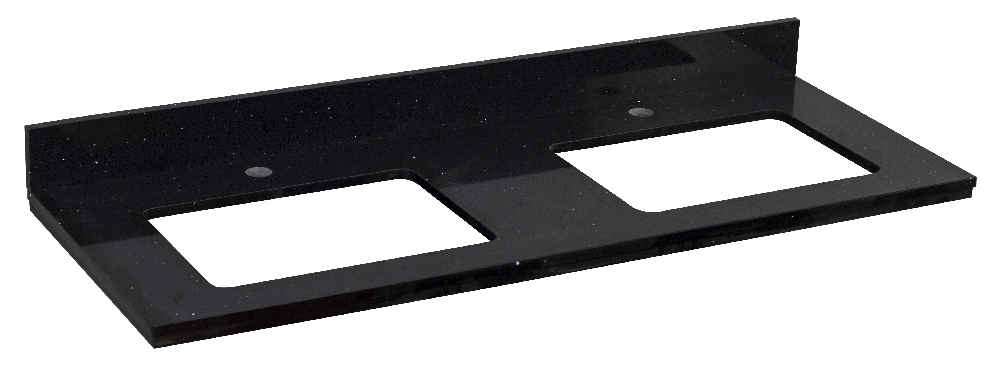 47.5-in. W Floor Mount White Vanity Set For 1 Hole Drilling Black Galaxy Top White UM Sink