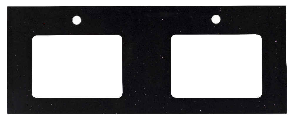 47.5-in. W Floor Mount White Vanity Set For 1 Hole Drilling Black Galaxy Top White UM Sink
