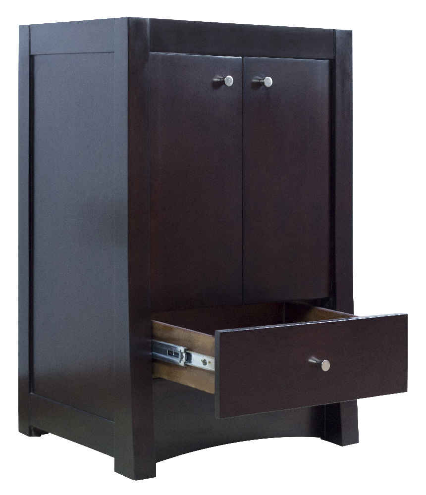 68.75-in. W Floor Mount Espresso Vanity Set For 3H4-in. Drilling Beige Top White UM Sink