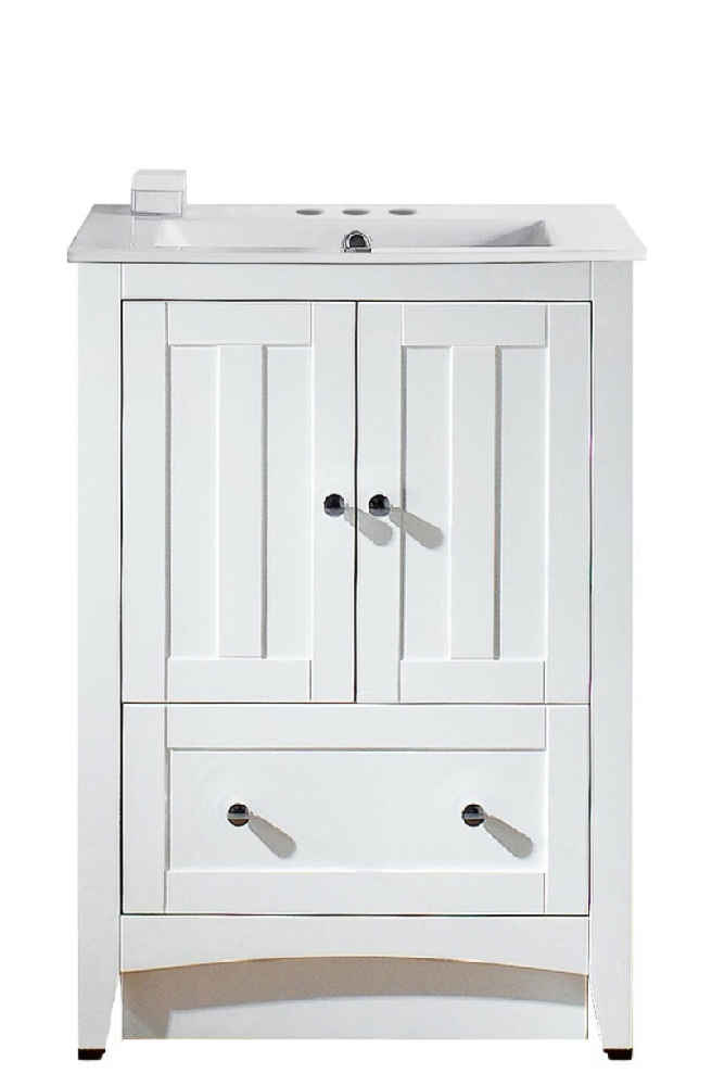 23.75-in. W Floor Mount White Vanity Set For 3H4-in. Drilling 