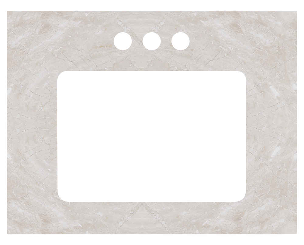 23.75-in. W Floor Mount White Vanity Set For 3H4-in. Drilling Beige Top White UM Sink