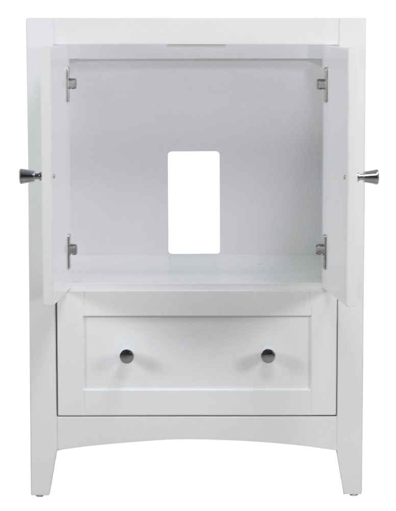 23.75-in. W Floor Mount White Vanity Set For 3H4-in. Drilling Beige Top Biscuit UM Sink