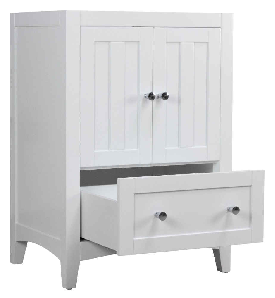 23.75-in. W Floor Mount White Vanity Set For 3H4-in. Drilling Beige Top White UM Sink