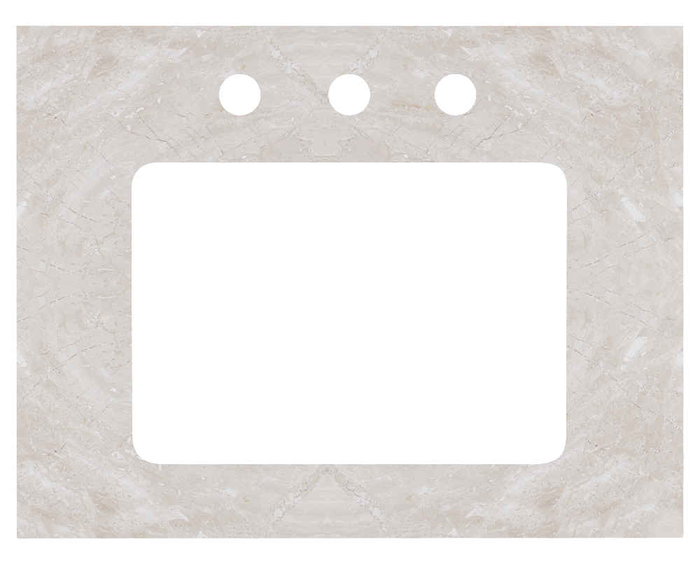 23.75-in. W Floor Mount White Vanity Set For 3H8-in. Drilling Beige Top Biscuit UM Sink