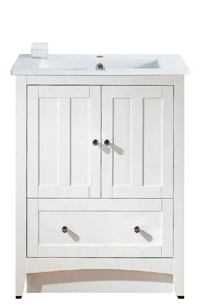 30-in. W Floor Mount White Vanity Set For 1 Hole Drilling