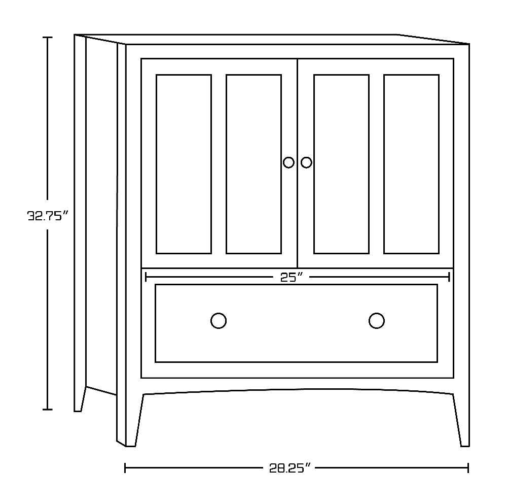 30-in. W Floor Mount White Vanity Set For 3H4-in. Drilling