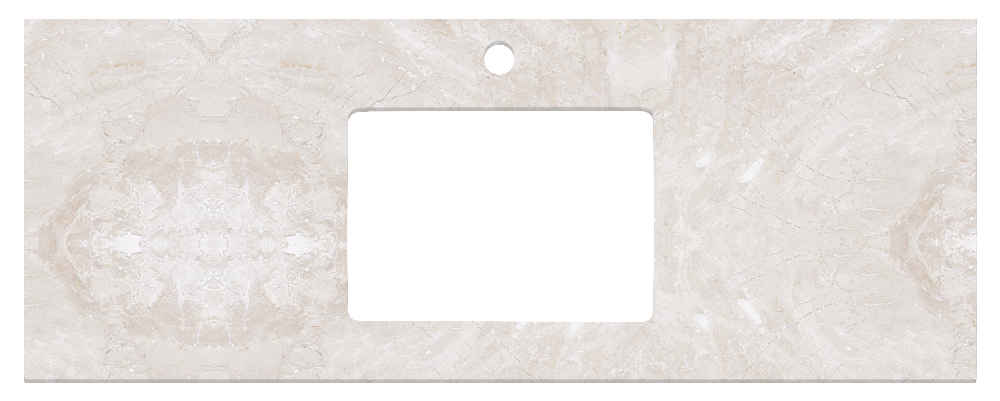 30.5-in. W Floor Mount White Vanity Set For 1 Hole Drilling Beige Top White UM Sink