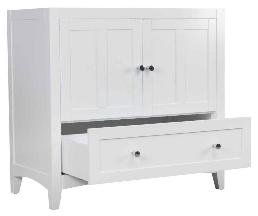35.5-in. W Floor Mount White Vanity Set For 3H4-in. Drilling