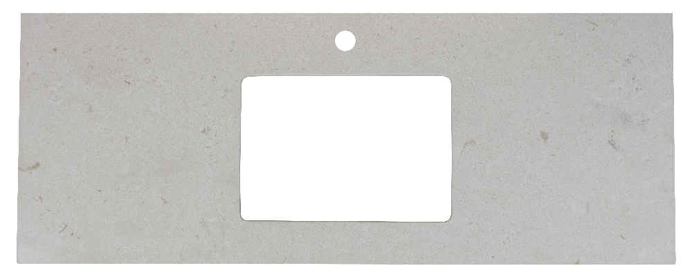 47.6-in. W Floor Mount White Vanity Set For 1 Hole Drilling Beige Top White UM Sink