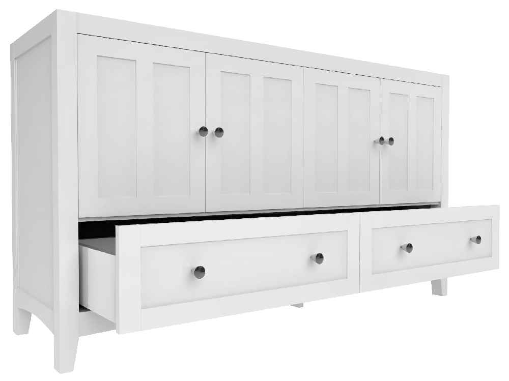 59-in. W Floor Mount White Vanity Set For 3H8-in. Drilling 