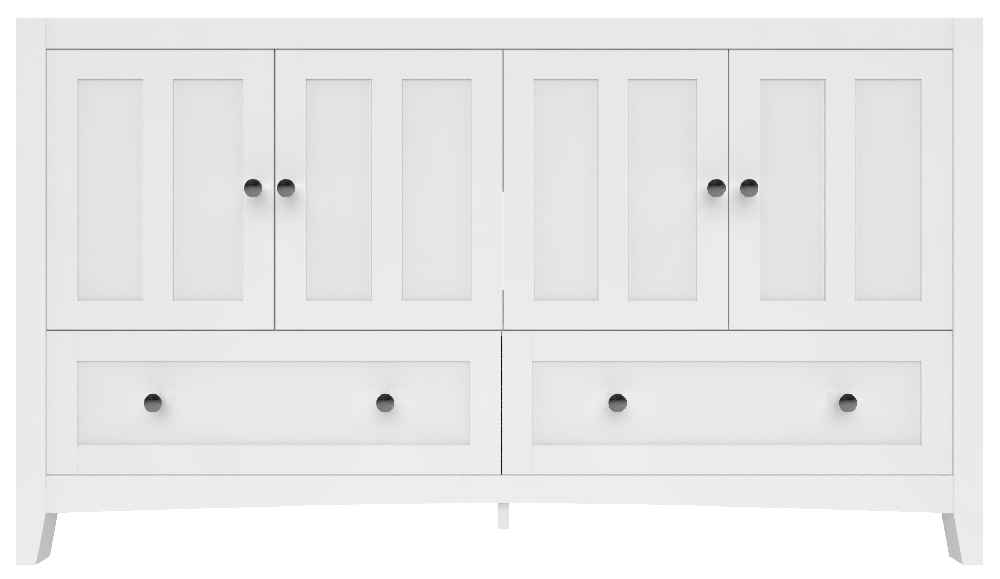 59-in. W Floor Mount White Vanity Set For 3H4-in. Drilling 