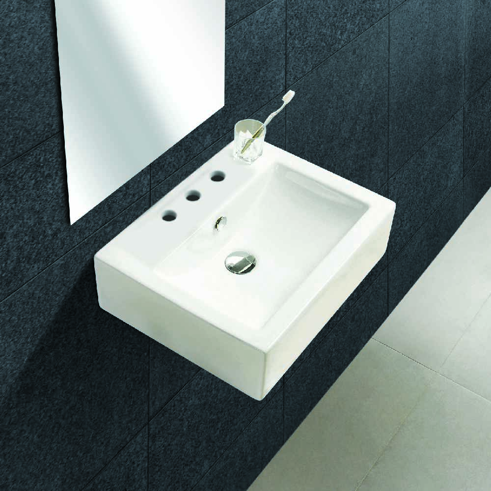 20.25-in. x 16.25-in. Rectangle Bathroom Vessel Sink White Enamel Glaze