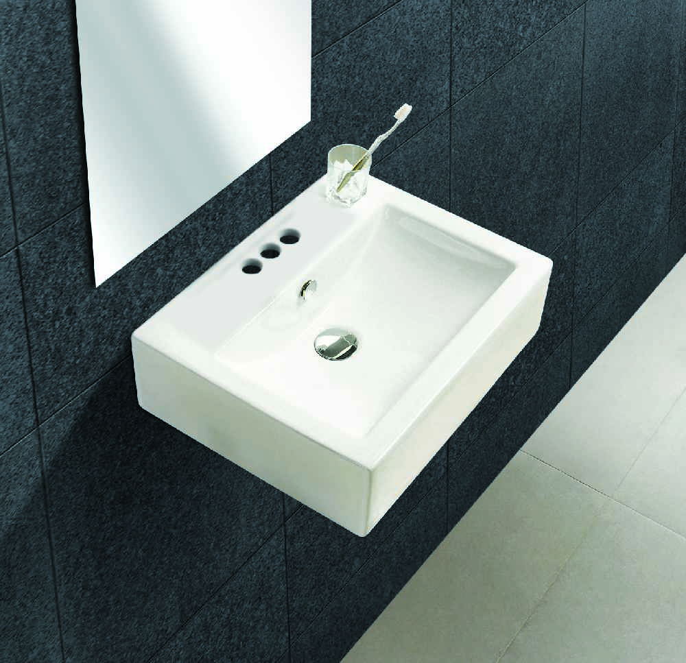 20.25-in. x 16.25-in. Rectangle Bathroom Vessel Sink White Enamel Glaze
