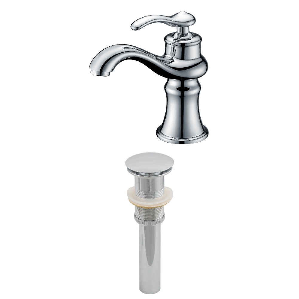 1 Hole CUPC Approved Stainless Steel Faucet Set In Chrome Color - Drain Incl.