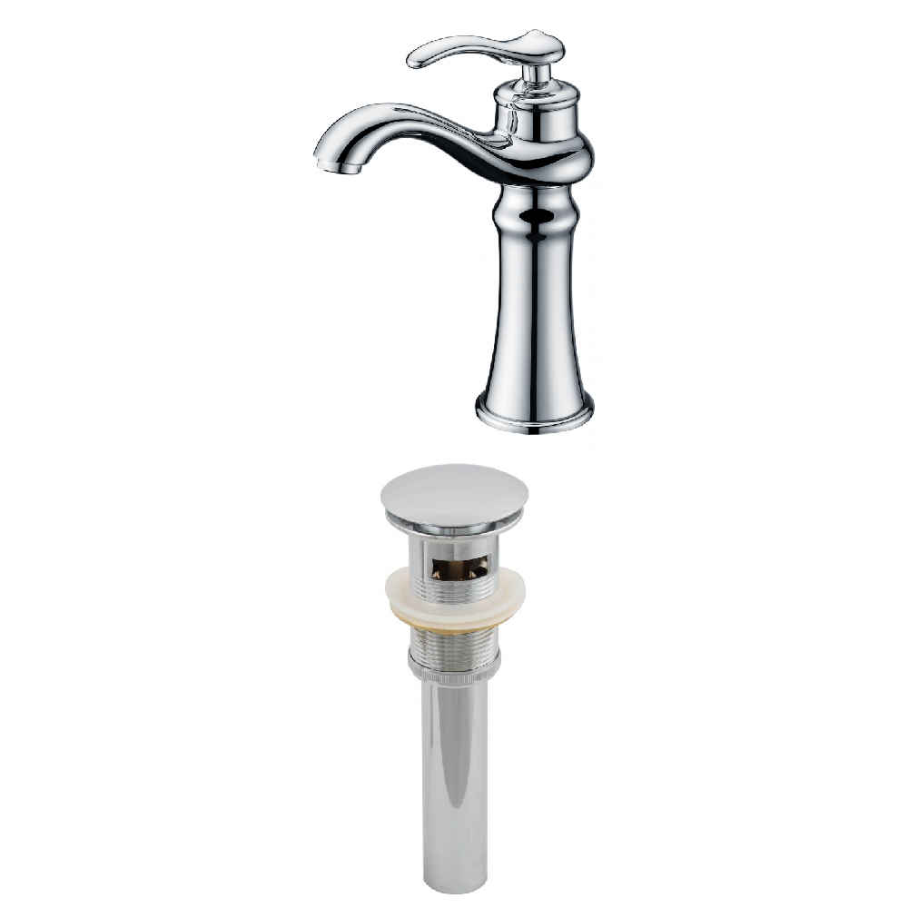 Deck Mount CUPC Approved Stainless Steel Faucet Set In Chrome Color - Overflow Drain Incl.