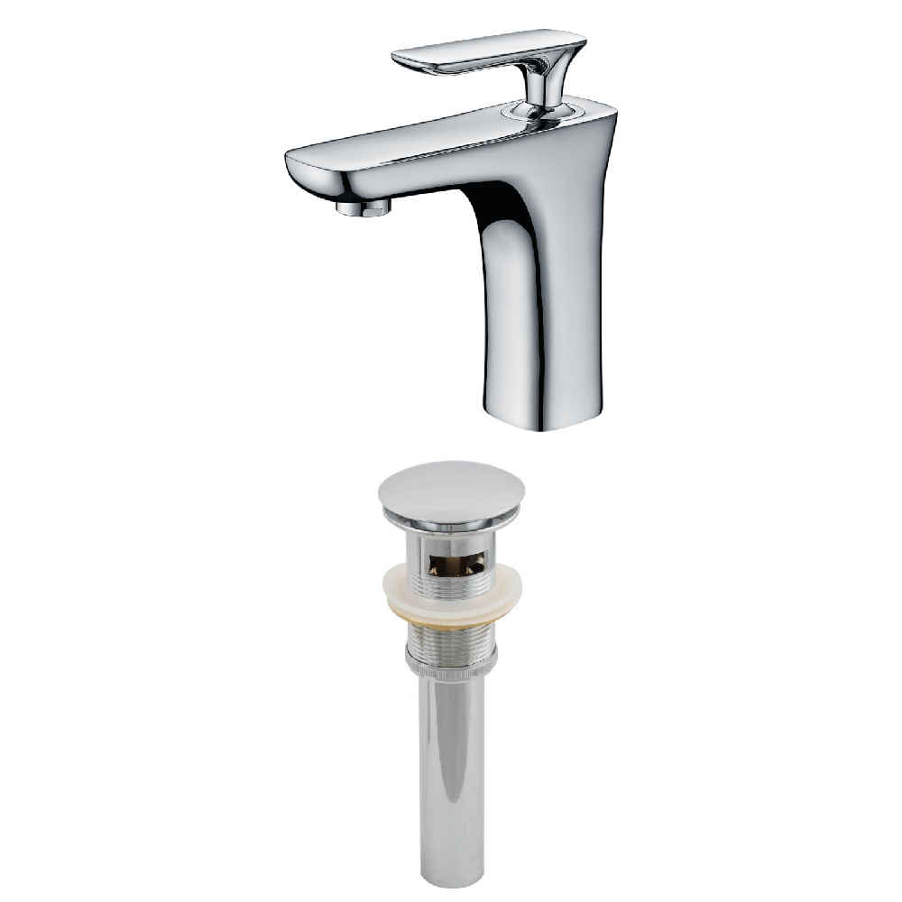 1 Hole CUPC Approved Stainless Steel Faucet Set In Chrome Color - Overflow Drain Incl.