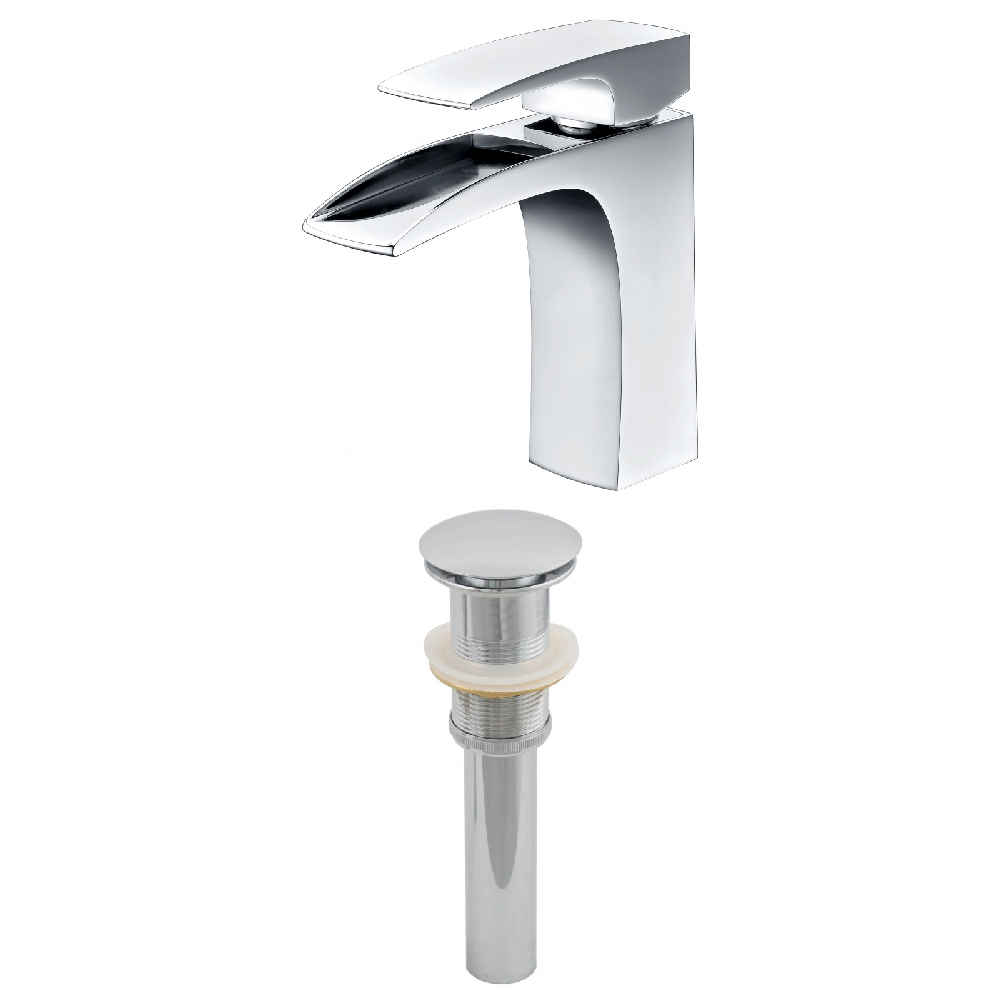 1 Hole CUPC Approved Stainless Steel Faucet Set In Chrome Color - Drain Incl.