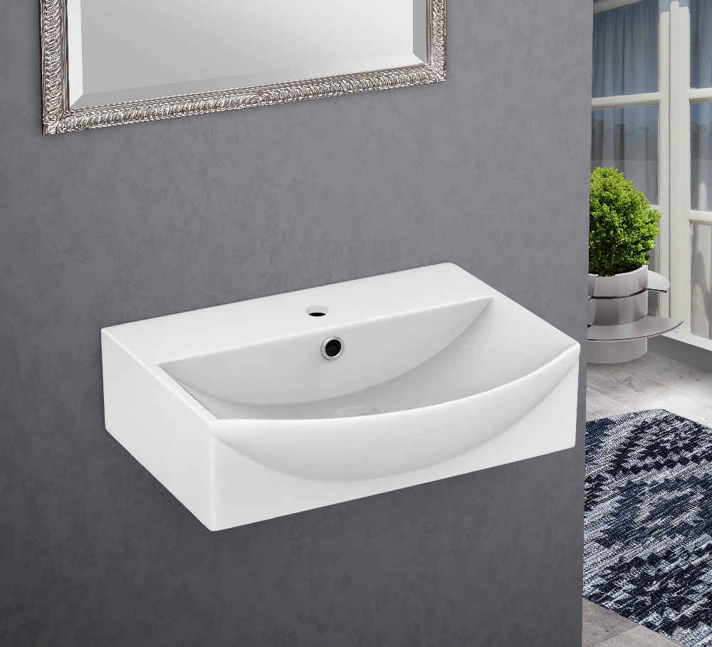 19.5-in. x 16-in. Rectangle Bathroom Vessel Sink White Enamel Glaze