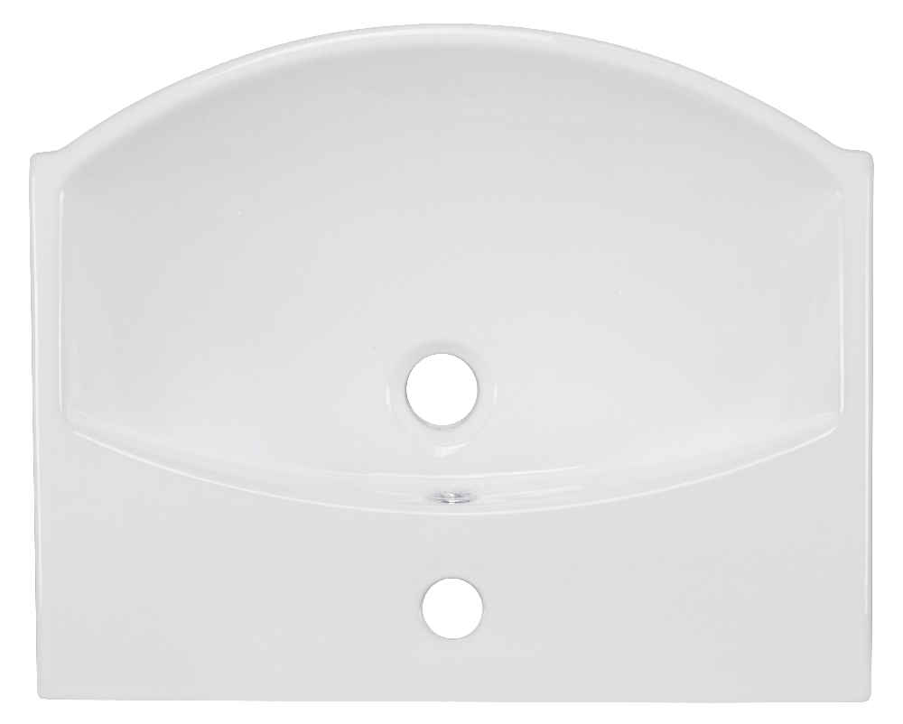 19.5-in. x 16-in. Rectangle Bathroom Vessel Sink White Enamel Glaze